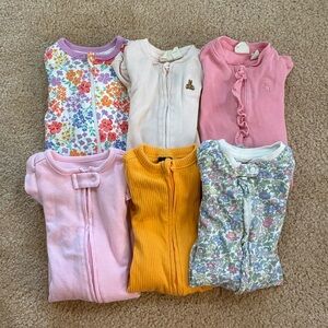 Baby girl footies lot